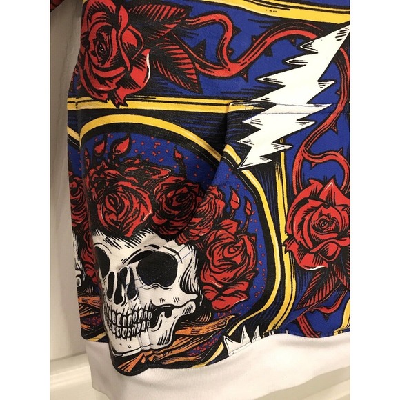 Chinatown Market x The Grateful Dead Border Bandana Hoodie, Skulls Men's Medium - Picture 8 of 16